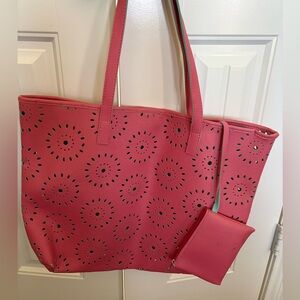 Pink Perforated Tote Bag